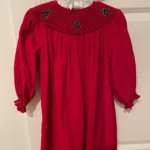 Strasburg Hand Smocked Christmas Dress- Size 5